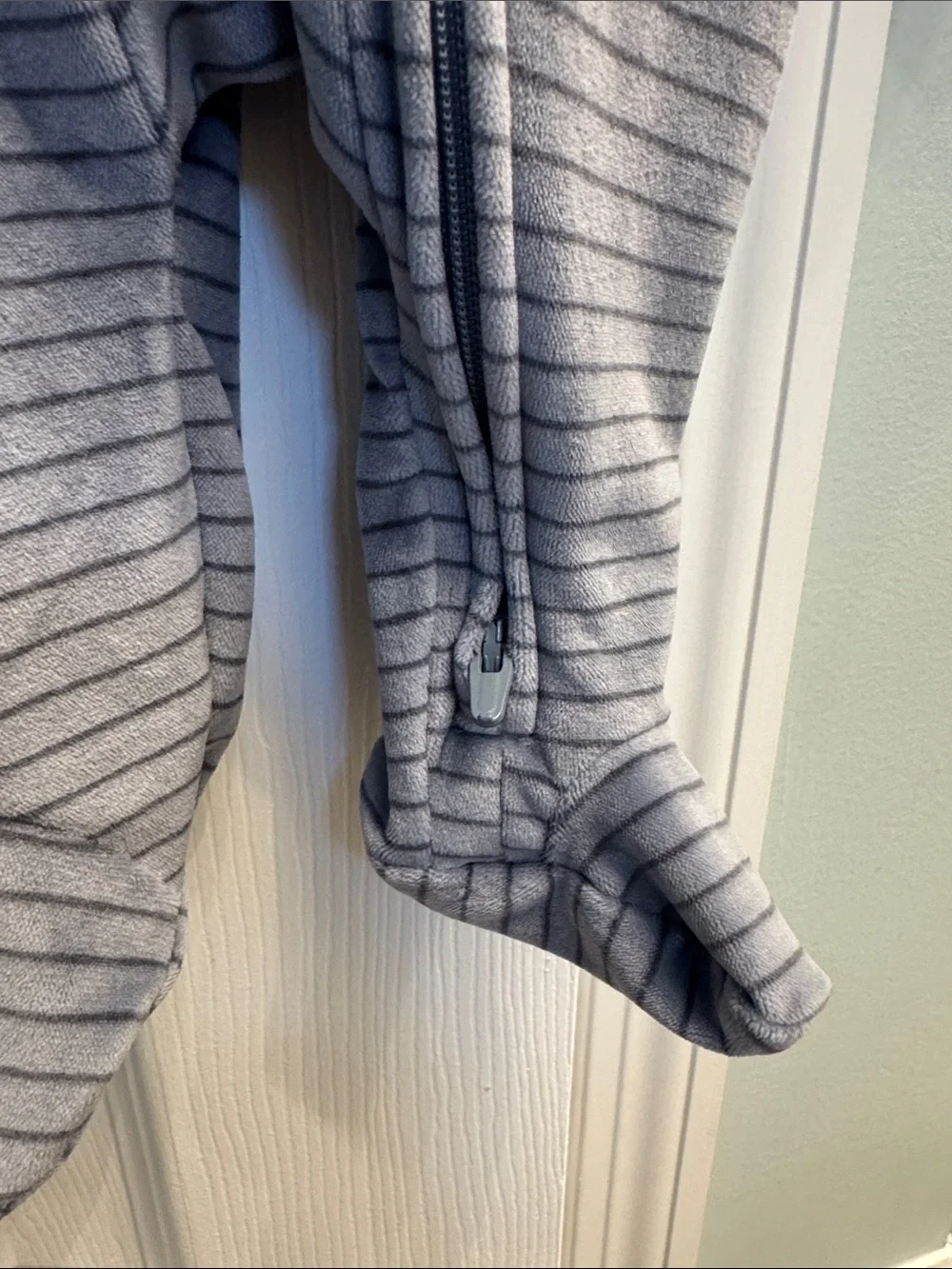 Blue Striped Footed One-Piece for Baby - Soft Cozy Sleepwear